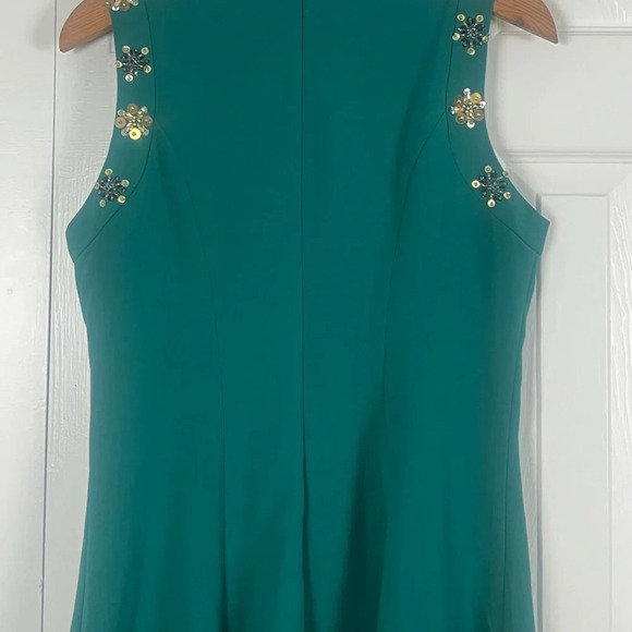 BADGLEY MISCHKA Bold Green and Sequins Beaded Neckline NEW WITH TAGS - Picture 11 of 11